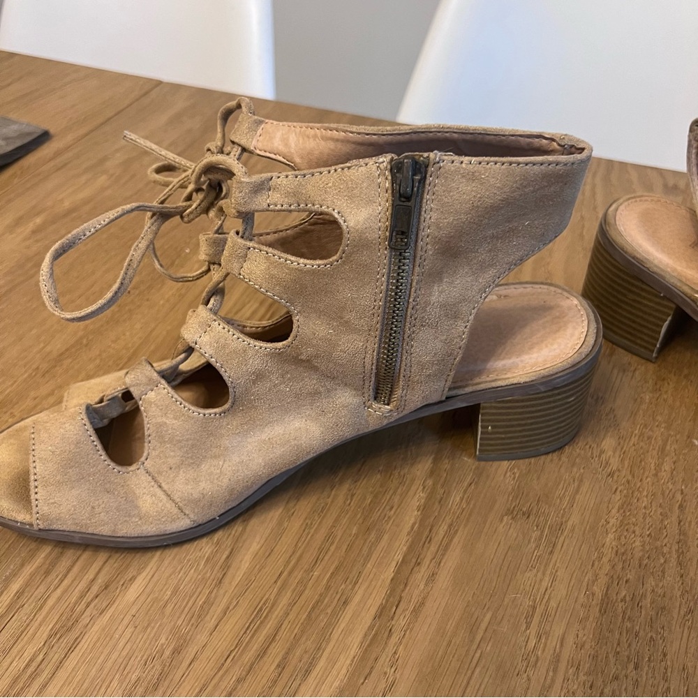 Lane Bryant tan suede sandal